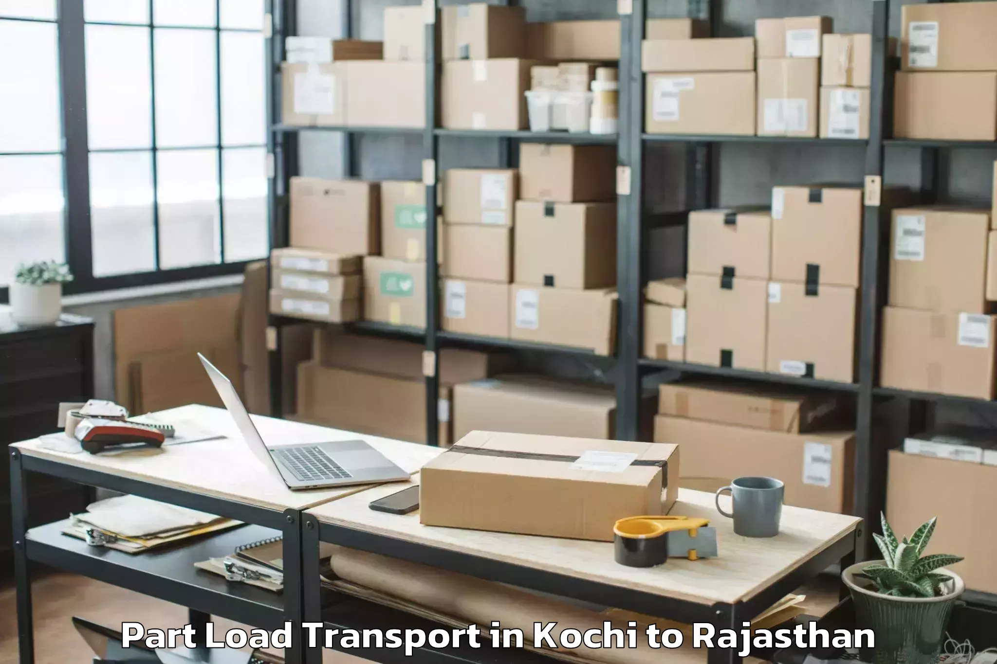 Top Kochi to Losal Part Load Transport Available